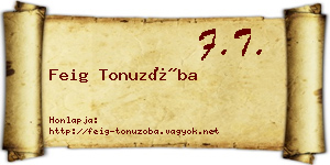 Feig Tonuzóba névjegykártya